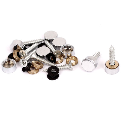Harfington 10mm Dia Advertising Glass Tea Table Decorative Metal Mirror Screw Nails 8Pcs