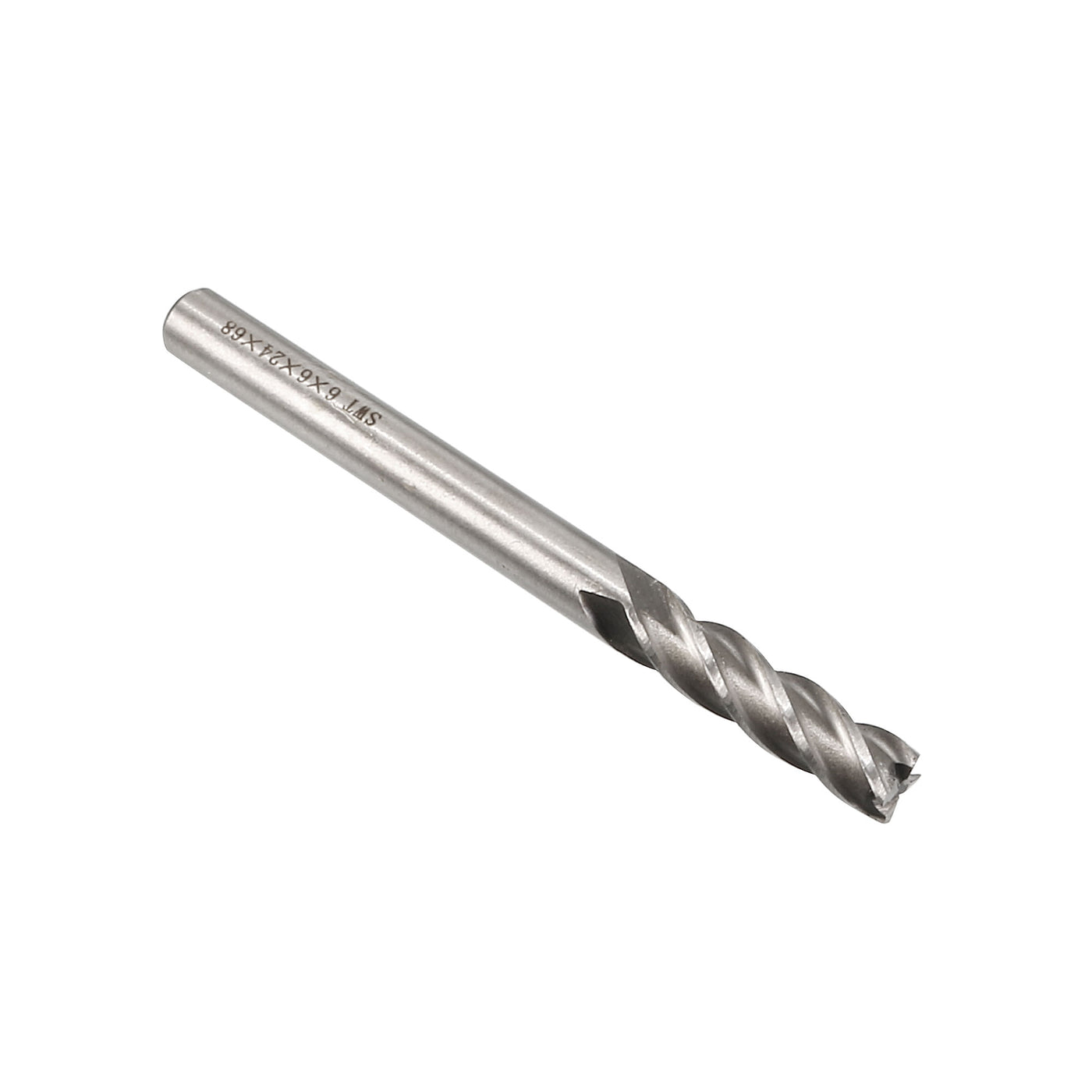 Harfington 2pcs HSS-AL CNC Straight Shank 4 Flutes End Mill Milling Machine Cutter Bits 6x6mm