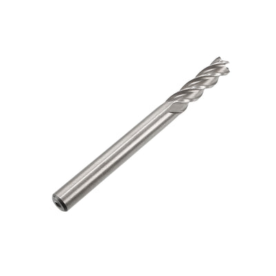 Harfington 2pcs HSS-AL CNC Straight Shank 4 Flutes End Mill Milling Machine Cutter Bits 6x6mm