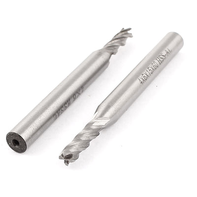 Harfington 2 Pcs 4mm Cutting Dia. 4 Flutes HSSAL Straight Shank End Mill Cutter CNC Bits