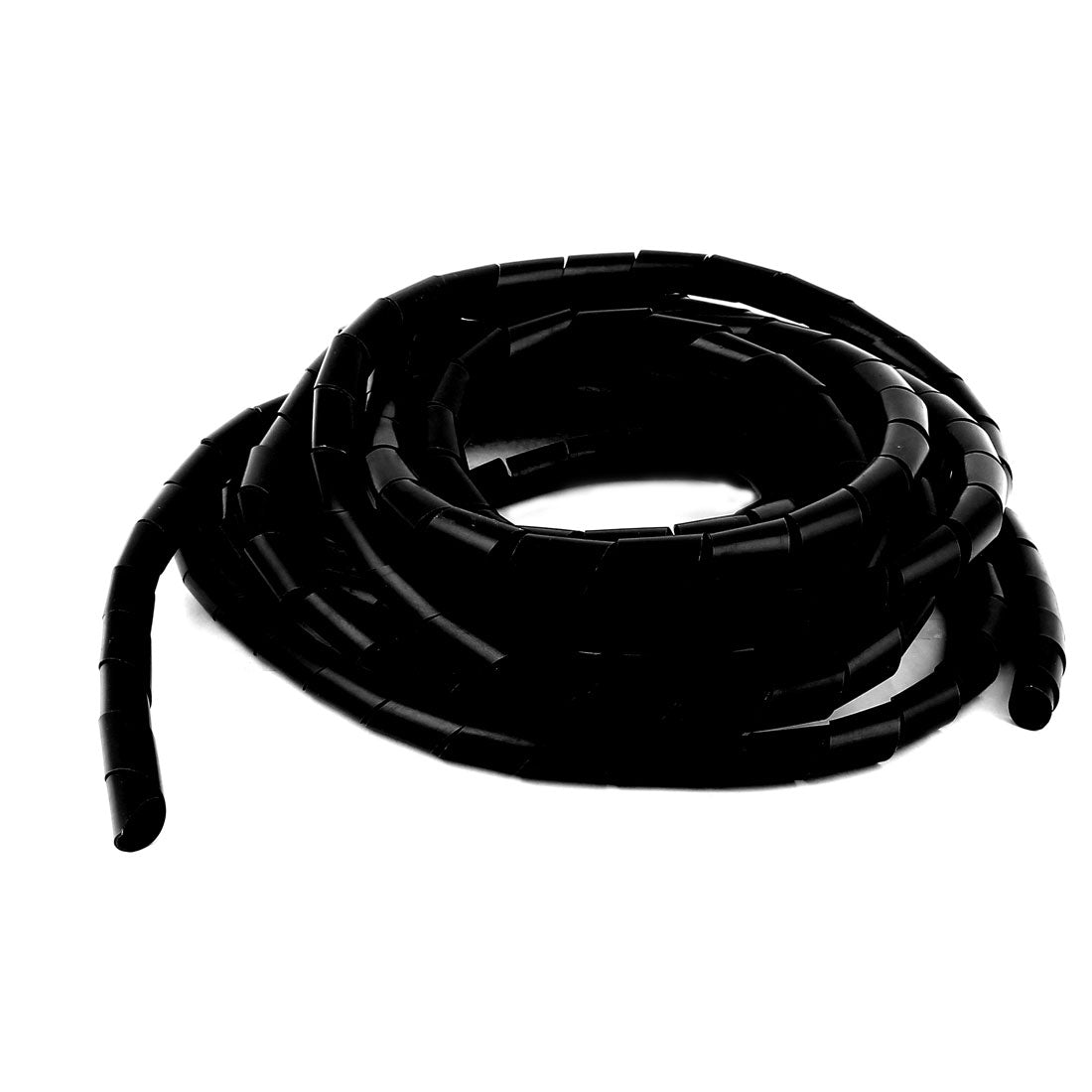 Harfington 14mm OD 6.4M PE Polyethylene Spiral Cable Wire Wrap Tubing Black