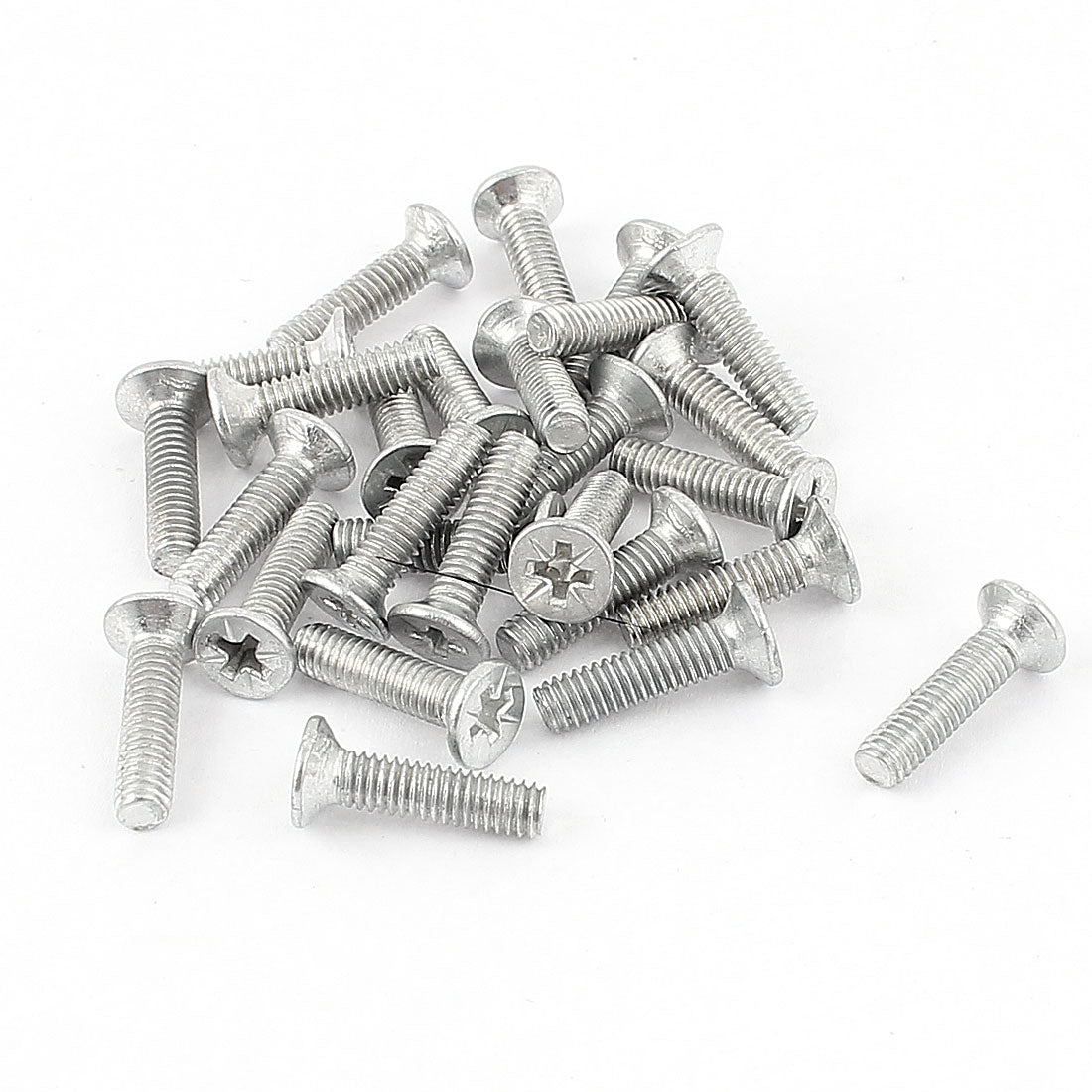 Harfington 0.7mm Pitch M4 x 13mm Thread Metal Pozi Posi Countersunk Screws Bolts Fasteners 27pcs