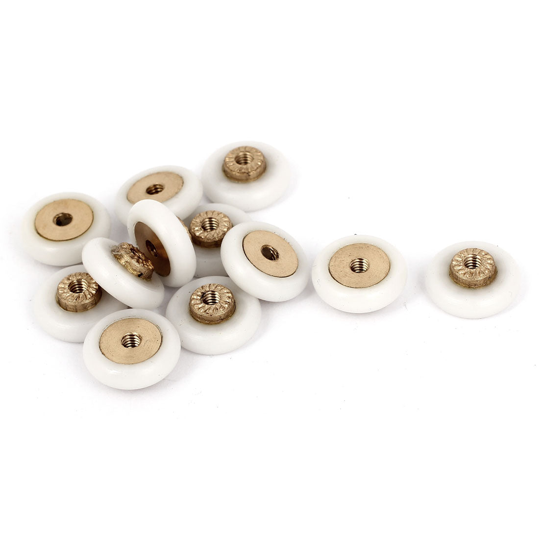Harfington 18mm Dia Sliding Pulleys Glass Shower Door Rollers Wheels Runners 12pcs