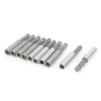 Harfington 60mm Long 1/4" Hex Shank Magnetic Nut Driver Bit Setter Socket Adapter 6mm 10pcs