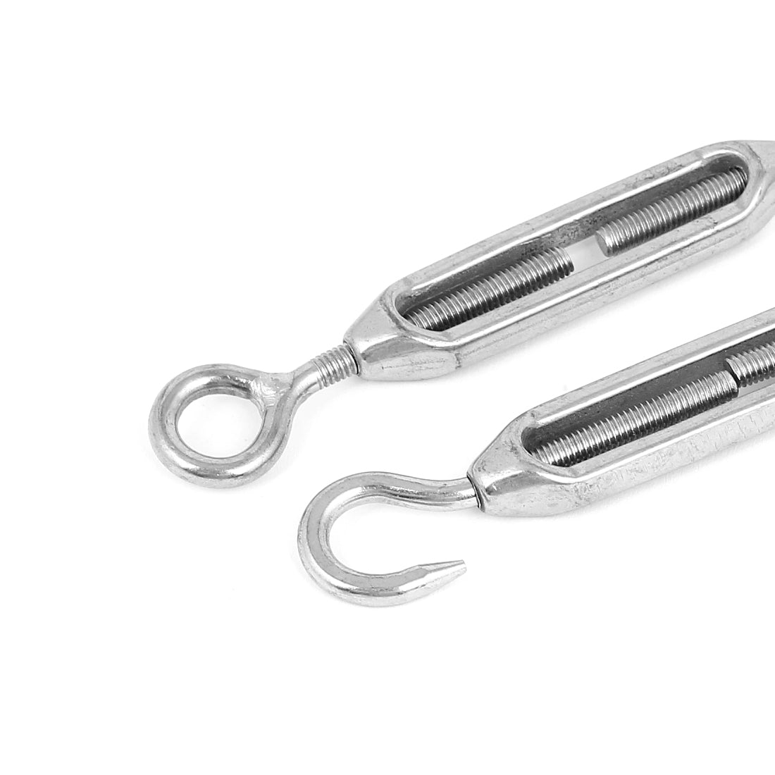 Harfington M4 4mm Thread Adjustable Stainless Steel Eye Hook Turnbuckle 4pcs