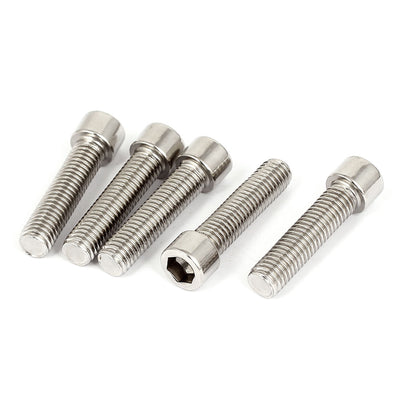 Harfington M10 x 40mm 304 Stainless Steel Hex Socket Head Cap Screws Bolts DIN 912 5pcs