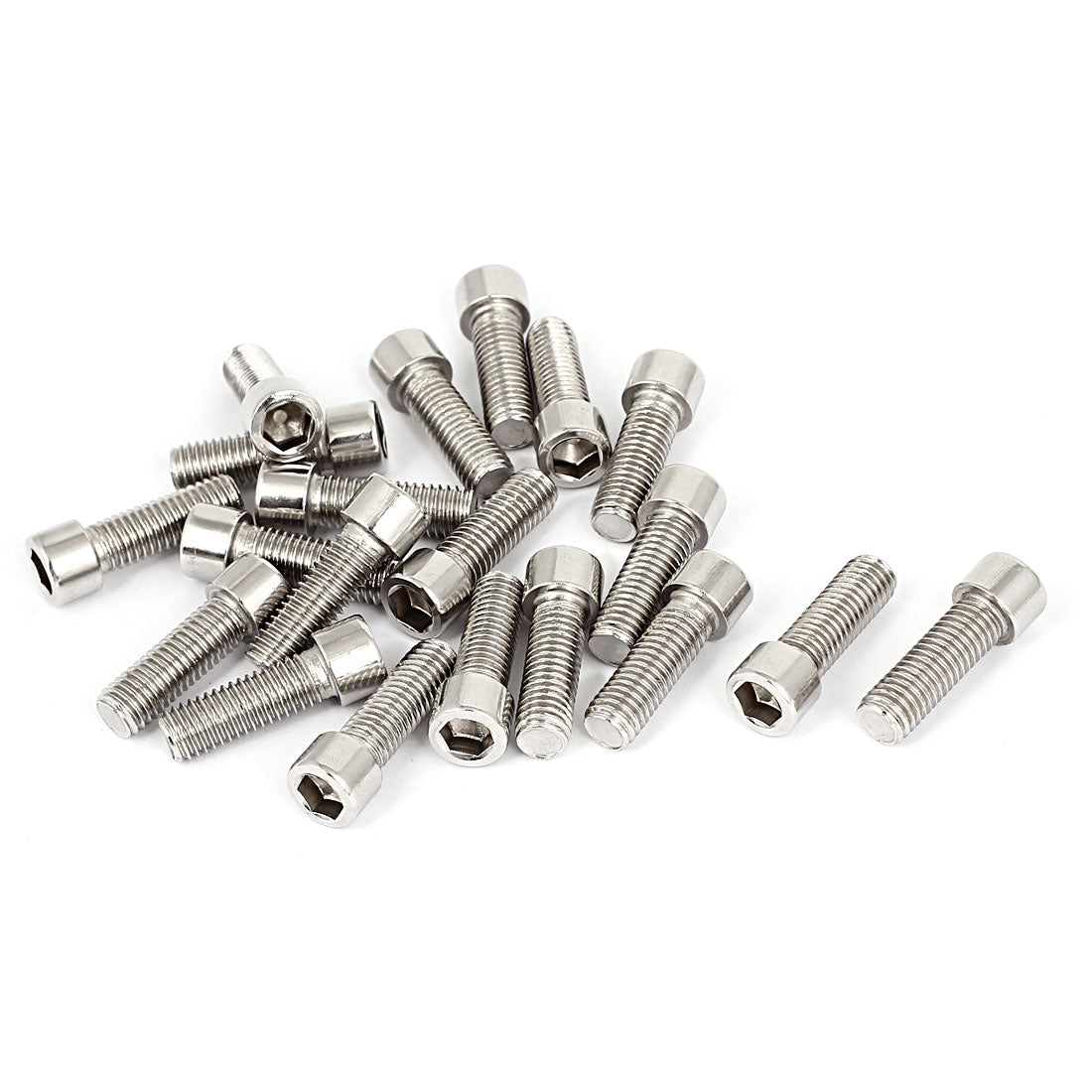 Harfington M10 x 30mm 304 Stainless Steel Hex Socket Head Cap Screws Bolts DIN 912 20pcs