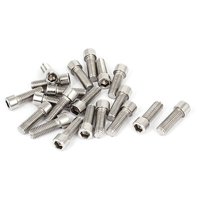 Harfington M10 x 30mm 304 Stainless Steel Hex Socket Head Cap Screws Bolts DIN 912 20pcs
