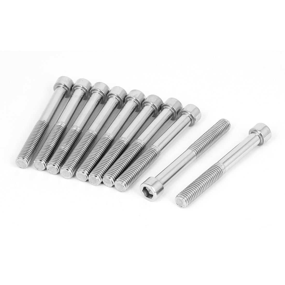 Harfington M10x80mm 304 Stainless Steel Hexagon Socket Head Cap Screws Bolts DIN 912 10pcs