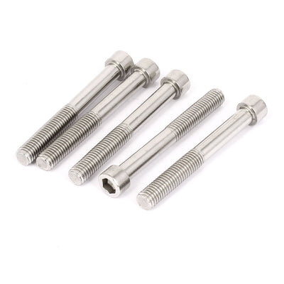 Harfington M10x80mm 304 Stainless Steel Hexagon Socket Head Cap Screws Bolts DIN 912 5pcs