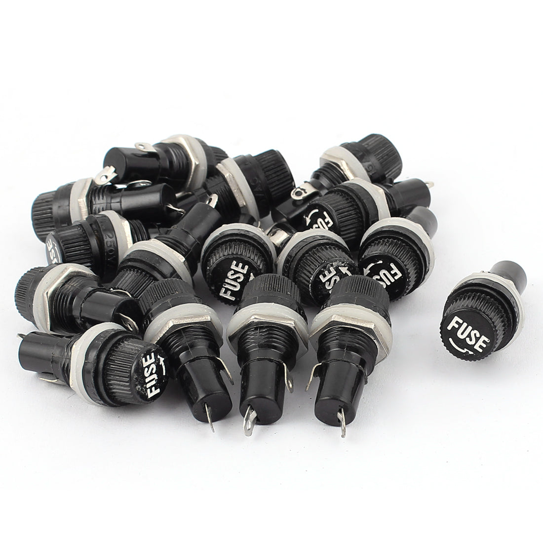 Harfington 15PCS 12mm Dia Panel Mounted 5x20mm Fuses Holder AC 125V 15A 250V 10A