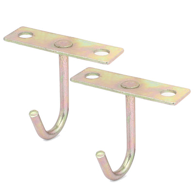 Harfington 2 Pcs Metal J Shaped Ceiling Mount Hook Hanger 77mm Height Bronze Tone