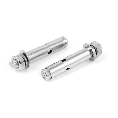 Harfington 10 Pcs M8x60mm Stainless Steel Hex Nut Sleeve Expansion Anchor Bolts Screws