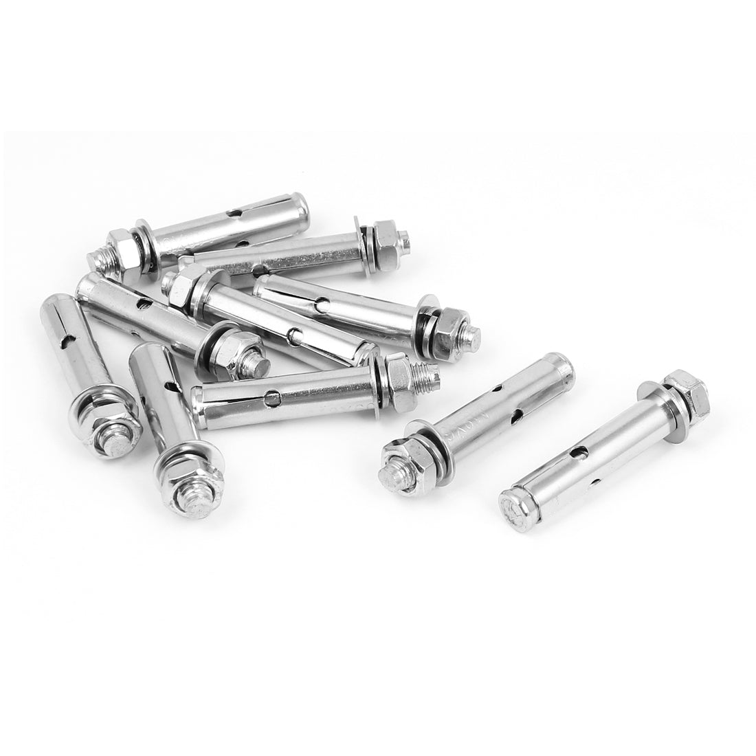 Harfington 10 Pcs M8x60mm Stainless Steel Hex Nut Sleeve Expansion Anchor Bolts Screws