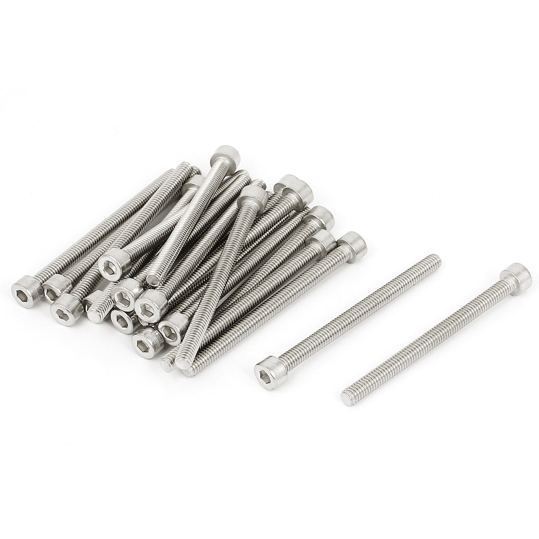 Harfington 20 Pcs 54mm Long 4mmx50mm Stainless Steel Hex Socket Head Cap Screws 0.7mm Pitch