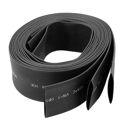 Harfington 14mm Rubber Black Heat Shrinking Tubing Shrink Hose Tube 3.2Ft 3pcs