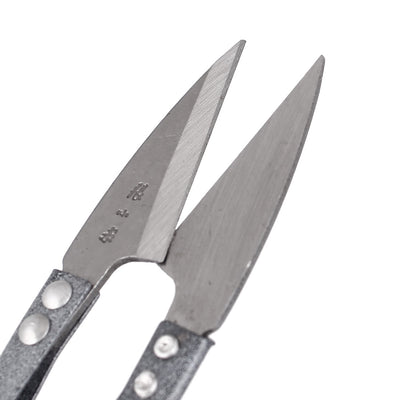 Harfington Metal Grip Thread Fishing Line Sewing Yarn Scissor Cutter Snipper Gray 4Pcs