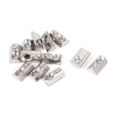 Harfington 12pcs M8 30 Series Metal Half Round Roll in T-slot Spring Nut w Ball