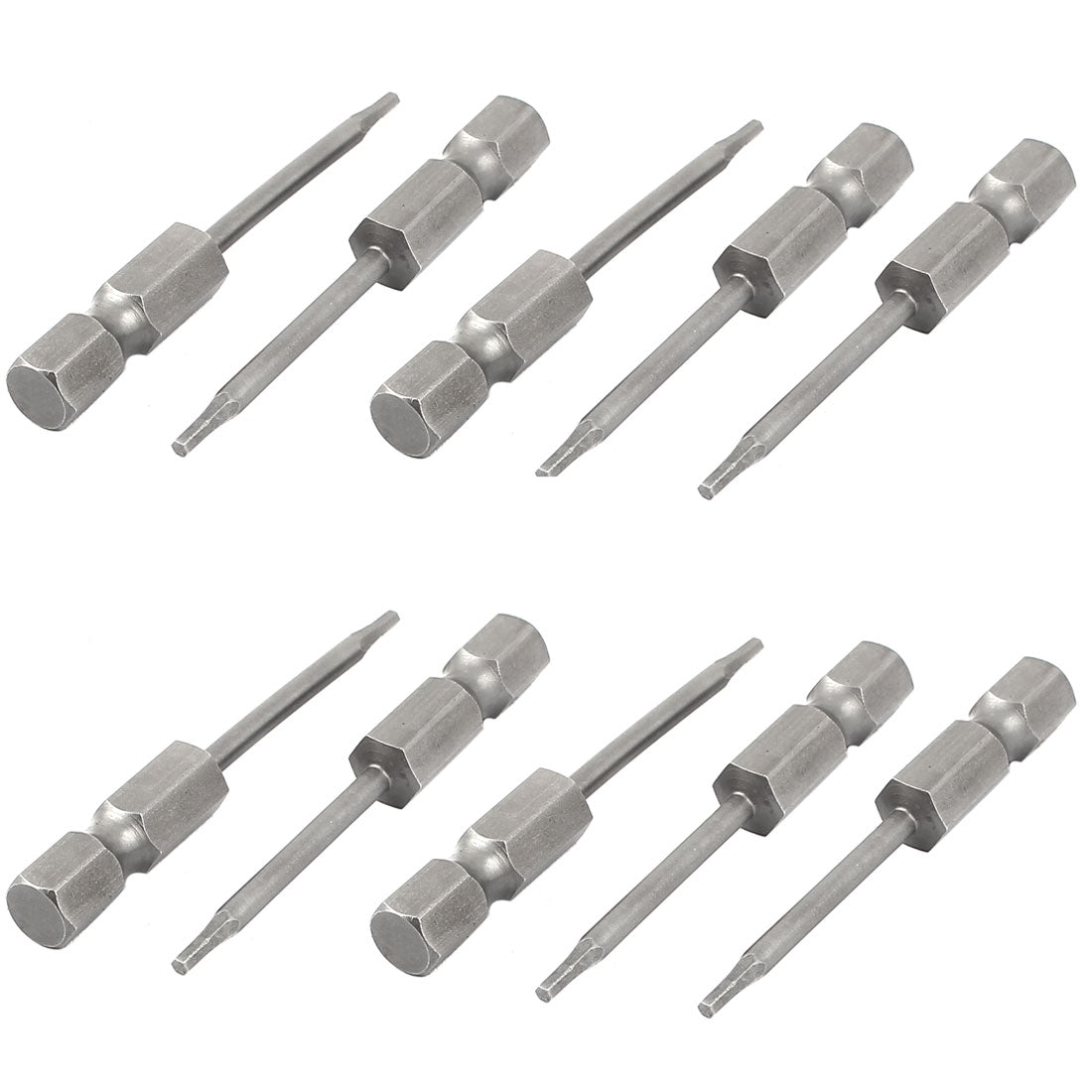 Harfington 1/4" Hex Shank 50mm Long 1.5mm Tip Magnetic Hexagon Screwdriver Bit 10pcs