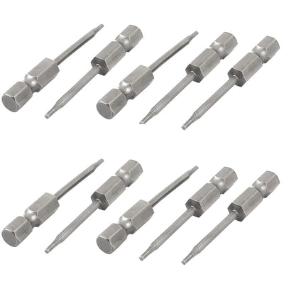 Harfington 1/4" Hex Shank 50mm Long 1.5mm Tip Magnetic Hexagon Screwdriver Bit 10pcs