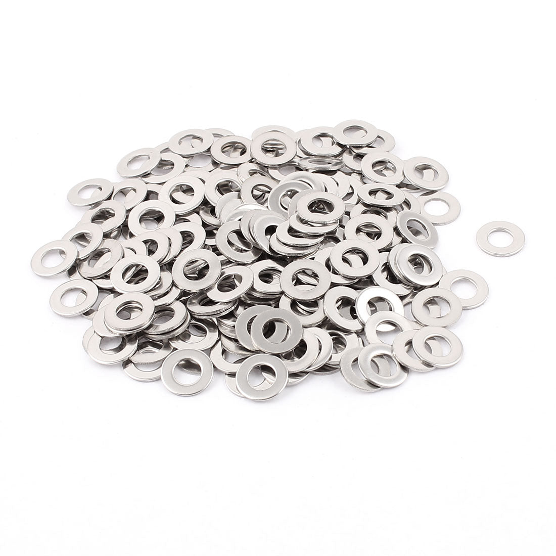 Harfington 200pcs 304 Stainless Steel M6 Plain Flat Washers Spacer Silver Tone