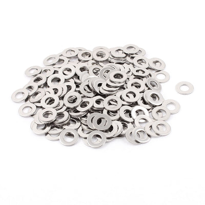 Harfington 200pcs 304 Stainless Steel M6 Plain Flat Washers Spacer Silver Tone