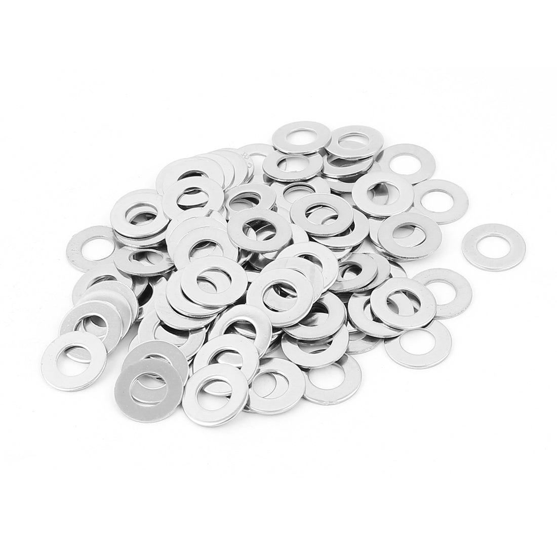 Harfington 100pcs M8 304 Stainless Steel Plain Flat Washers for Bolt Screws