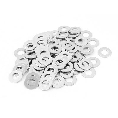 Harfington 100pcs M8 304 Stainless Steel Plain Flat Washers for Bolt Screws