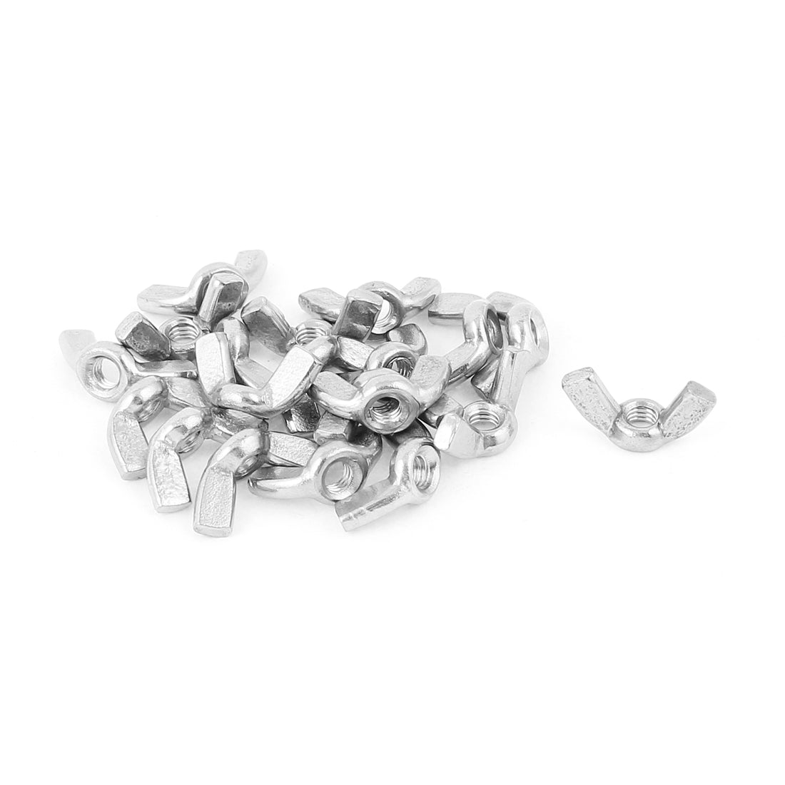 Harfington 20pcs Stainless Steel M4 4mm Female Thread Wing Nut Butterfly Nuts