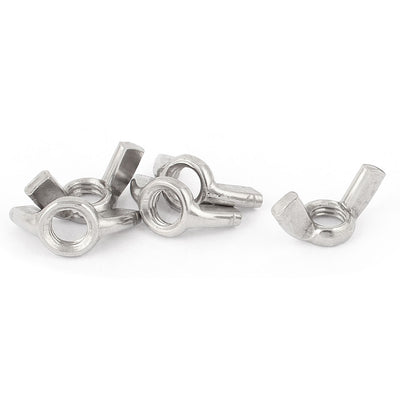 Harfington Stainless Steel M12 12mm Thread Butterfly Nuts Wing Nut Hardware 5pcs