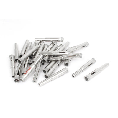 Harfington 30pcs 8mm 5/16" Diamond Coated Core Drill Bit Glass Marble Hole Saw