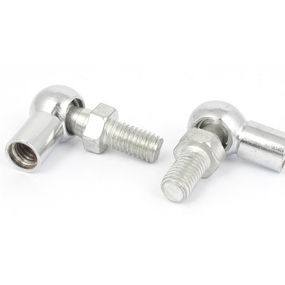 Harfington 12pcs 8mm Male/Female Thread L Shape Ball Joint Rod End Bearing Silver Tone