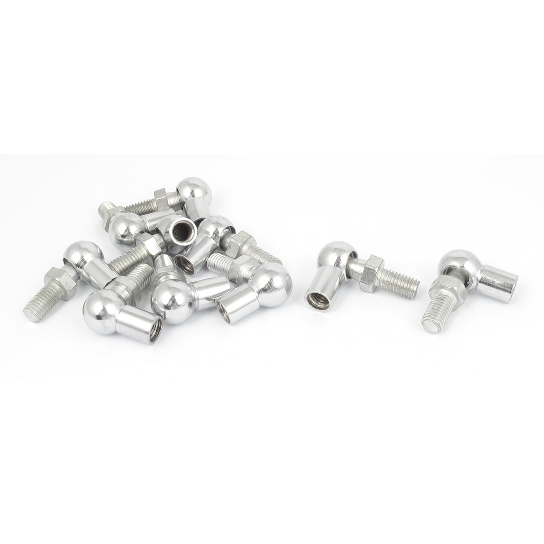 Harfington 12pcs 8mm Male/Female Thread L Shape Ball Joint Rod End Bearing Silver Tone