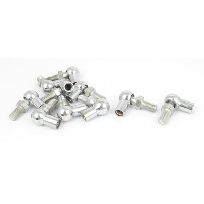 Harfington 12pcs 8mm Male/Female Thread L Shape Ball Joint Rod End Bearing Silver Tone