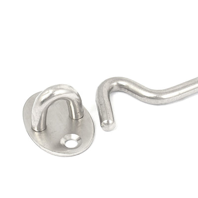 Harfington 150mm 6" Stainless Steel Cabin Hook Eye Catch Shed Gate Door Latch Holder 10pcs
