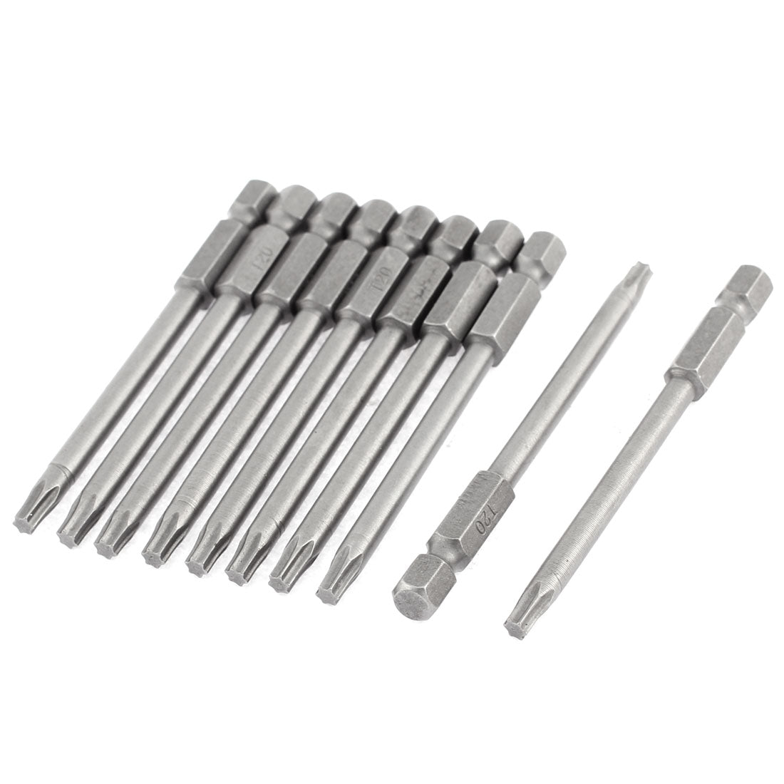 Harfington 75mm Length T20 Magnetic Torx Tip Round Shank Screwdriver Bits 10 Pcs
