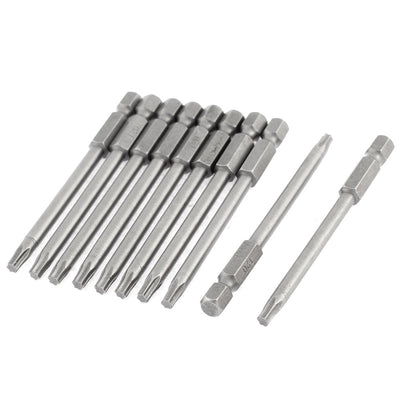 Harfington 75mm Length T20 Magnetic Torx Tip Round Shank Screwdriver Bits 10 Pcs