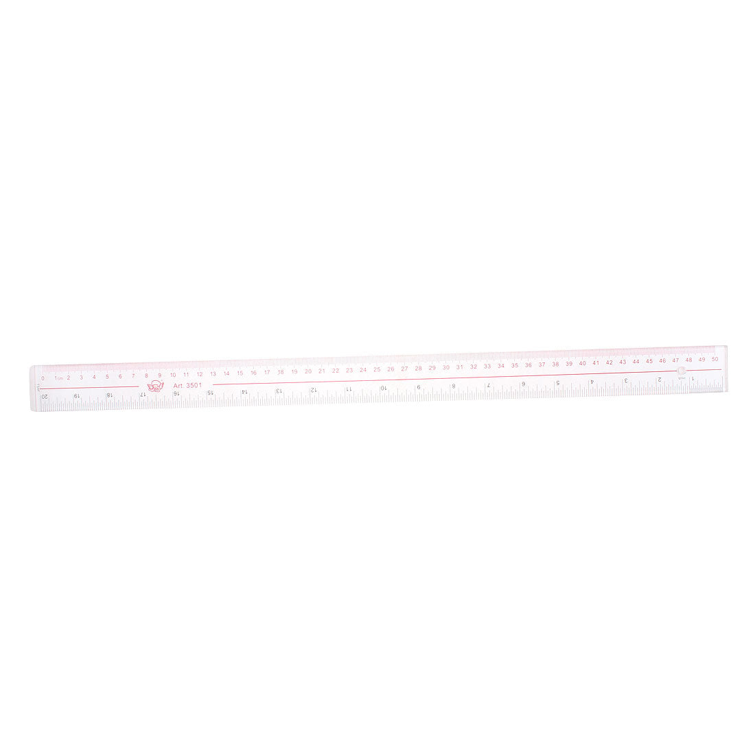 Harfington Clear Plastic Inch Metric 50cm Measure Range Straight Ruler Measuring Tool