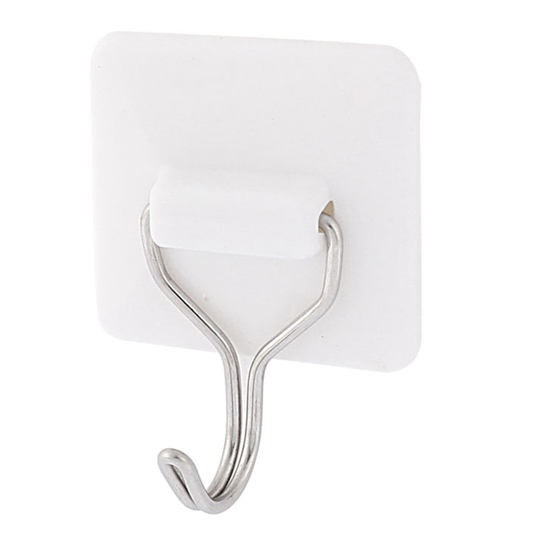 uxcell Uxcell Family Wall Door Self Adhesive Sticky Hook Clothes Hanger Holder 1.5Kg Load White 2pcs