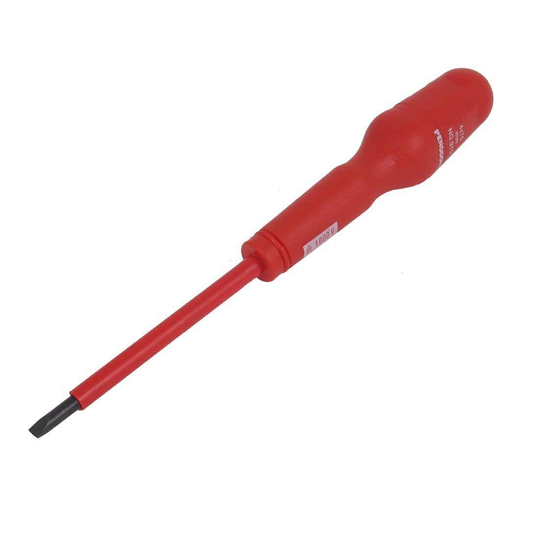 Harfington 4mmx75mm Shaft 4mm Magnetic Tip Insulated Flat Head Slotted Screwdriver
