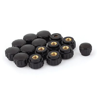 Harfington 15pcs M5 Female Thread 17mm Knurled Dia Screw On Type Clamping Knob Grip Handle Lock Nut