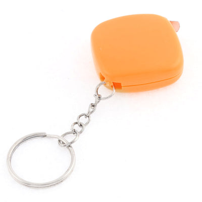 Harfington Plastic Case Split Ring Retractable Metric Ruler Tape 1M 3Ft Orange 5 Pcs