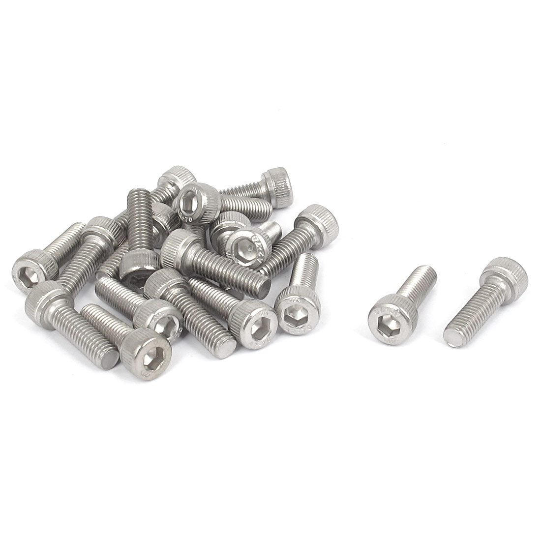 Harfington M5x16mm Thread 304 Stainless Steel Hex Key Bolt Socket Head Cap Screws 20pcs