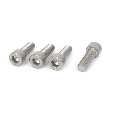 Harfington M10x30mm Thread 304 Stainless Steel Hex Key Bolt Socket Head Cap Screws 4pcs