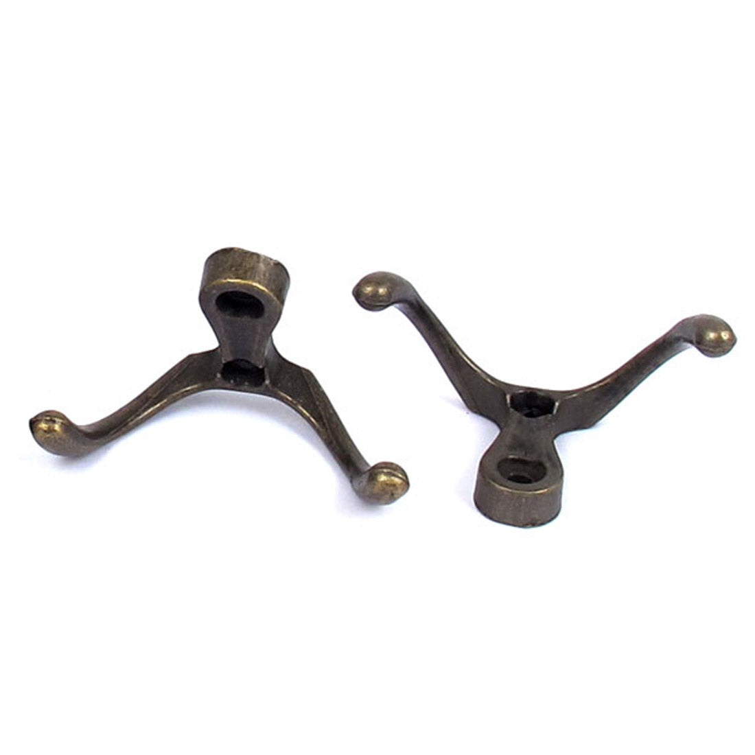 uxcell Uxcell 53mmx30mm Wardrobe Bedroom Clothes Coat Hat Double Hooks Hanger Brasa Tone 10pcs