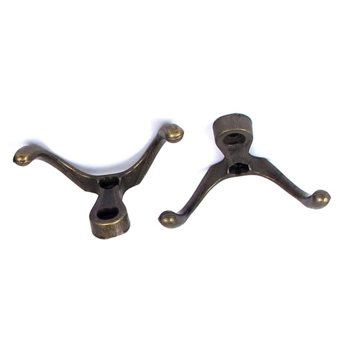 uxcell Uxcell 53mmx30mm Wardrobe Bedroom Clothes Coat Hat Double Hooks Hanger Brasa Tone 10pcs