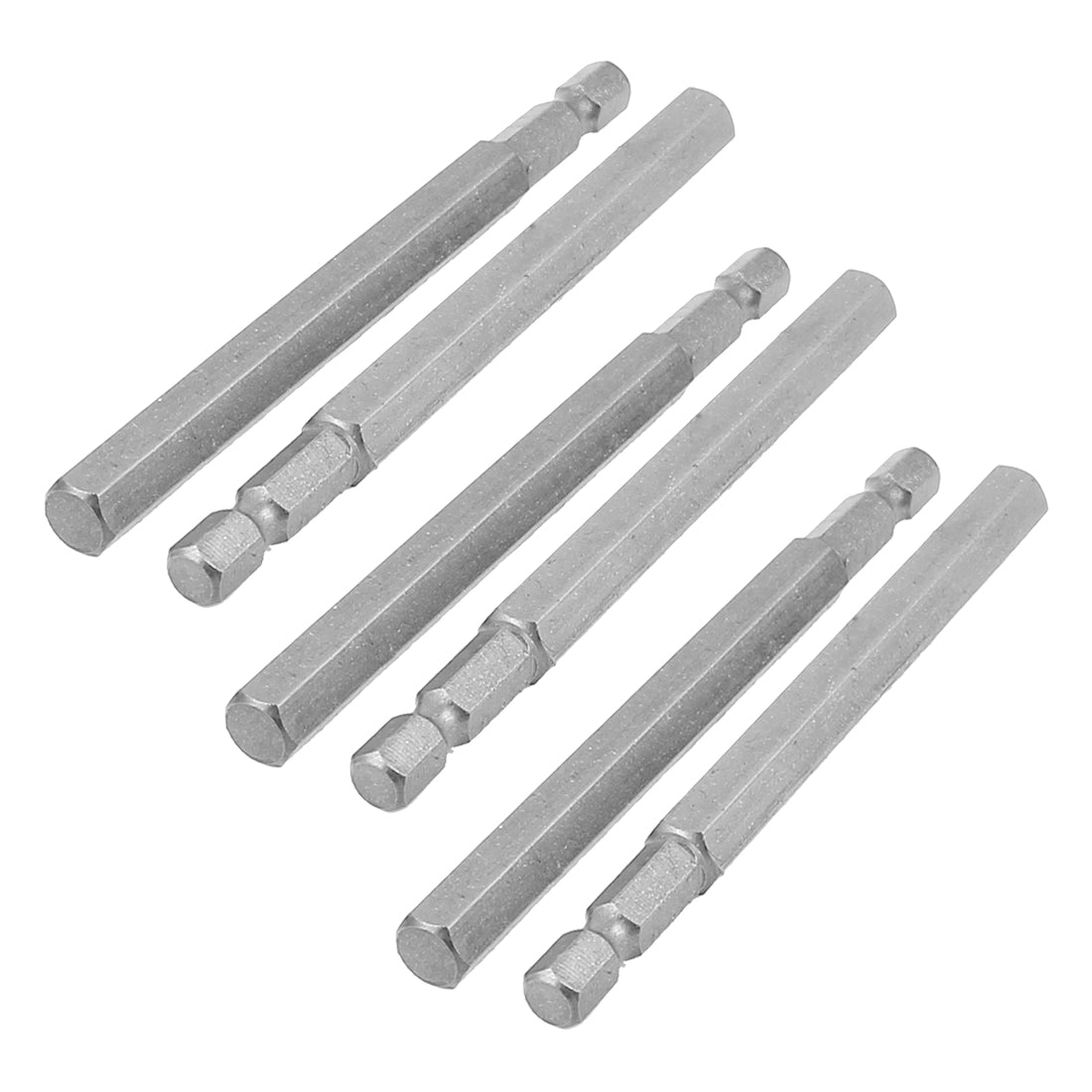 Harfington 1/4" Shank 8mm Hexagon Head 100mm Long Magnetic Screwdriver Bit 6pcs