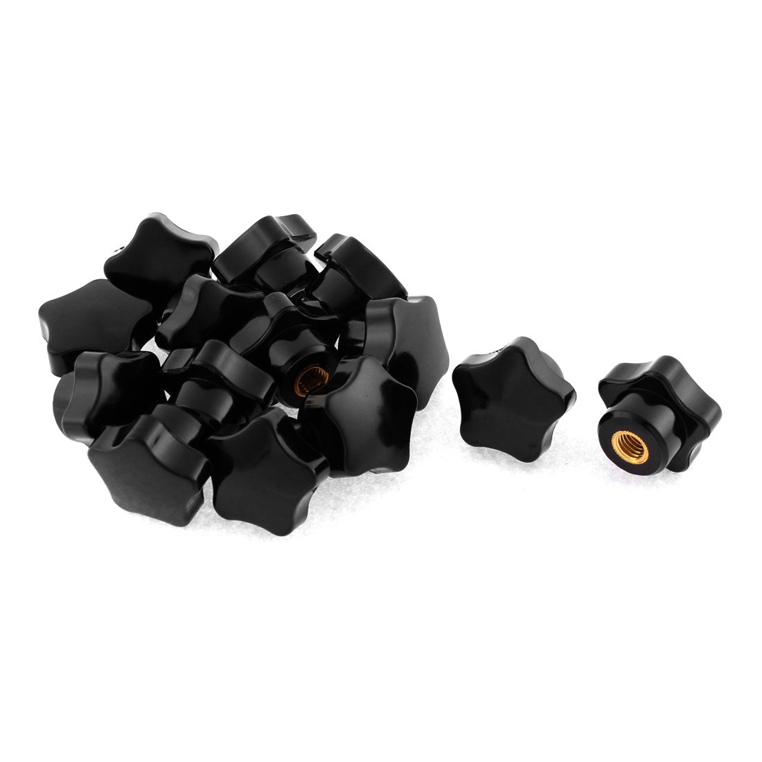 Harfington Plastic Star Head M8 x 32mm Female Thread Clamping Knob Black 14 Pcs