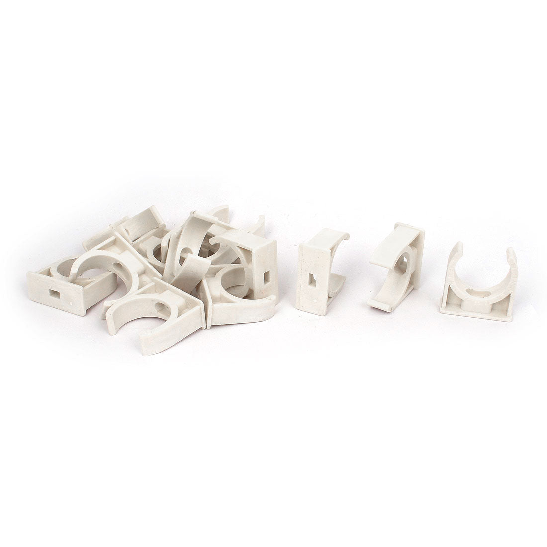 Harfington 13pcs 30mm Diameter White Water Supply Pipe Tube Hose Clamps Snap in Clips Fittings