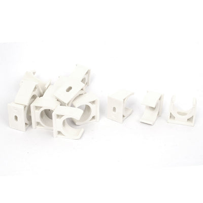 Harfington 15pcs 20mm Diameter White PVC Water Supply Tube Pipe Hose Clamps Clips Fittings